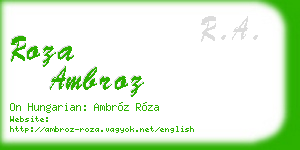 roza ambroz business card